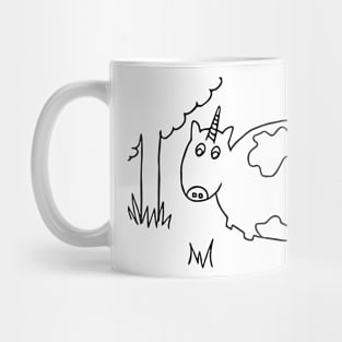 Cowicorn Unicorn Cow Grazing in the Yard Mug